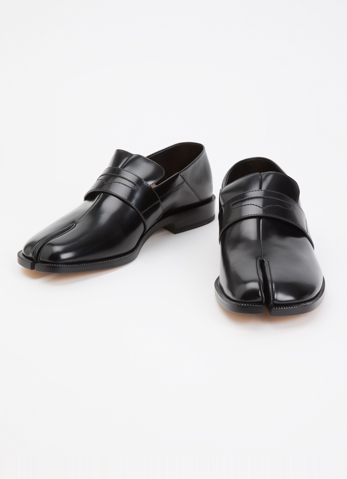 Maison Margiela Tabi loafer van leer - detail 4 zwart