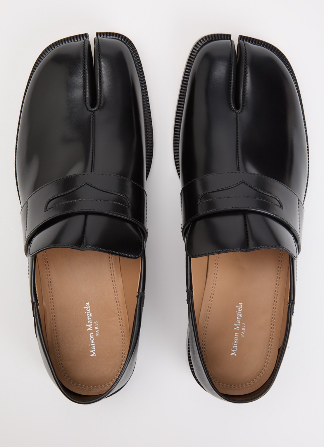 Maison Margiela Tabi loafer van leer - detail 5 zwart