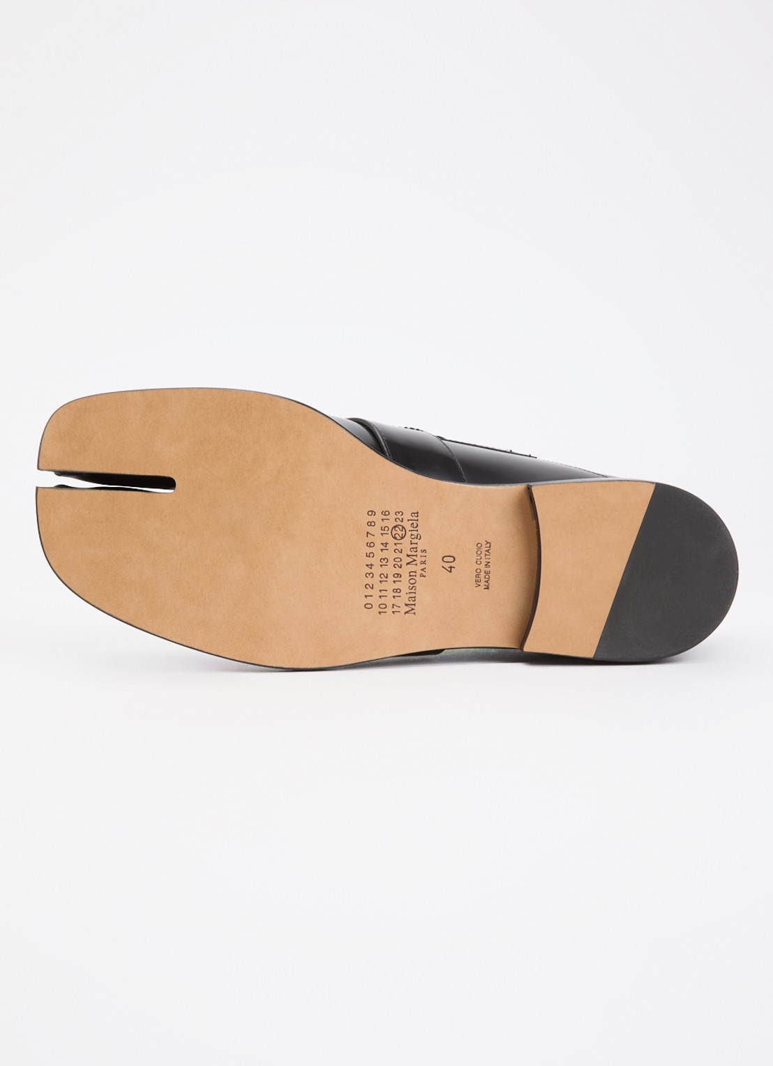 Maison Margiela Tabi loafer van leer - detail 6 zwart