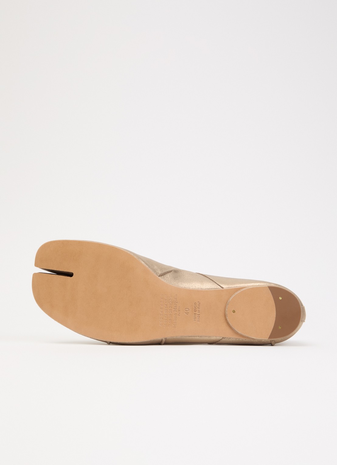 Maison Margiela Tabi New ballerina van geitenleer met metallic finish - detail 5 goud