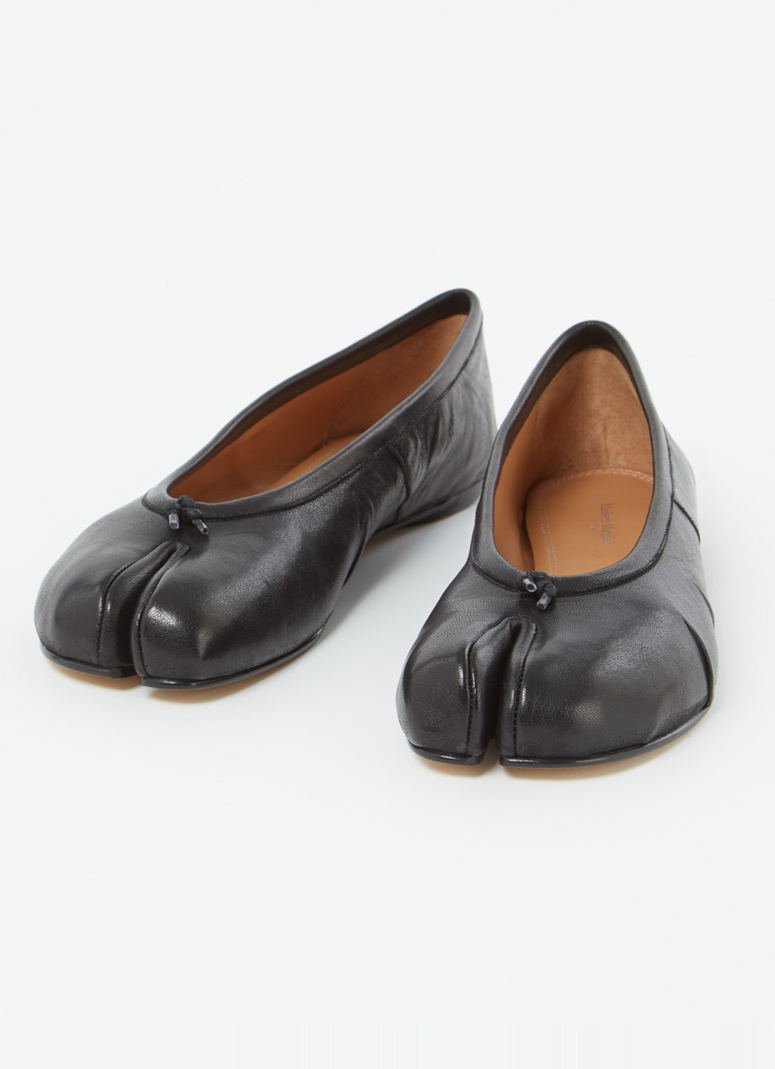 Maison Margiela Tabi New ballerina van lamsleer - detail 3 zwart