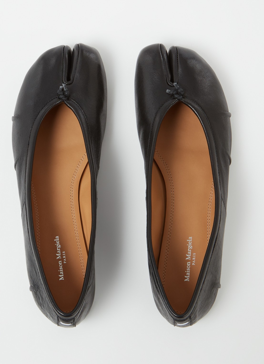 Maison Margiela Tabi New ballerina van lamsleer - detail 4 zwart