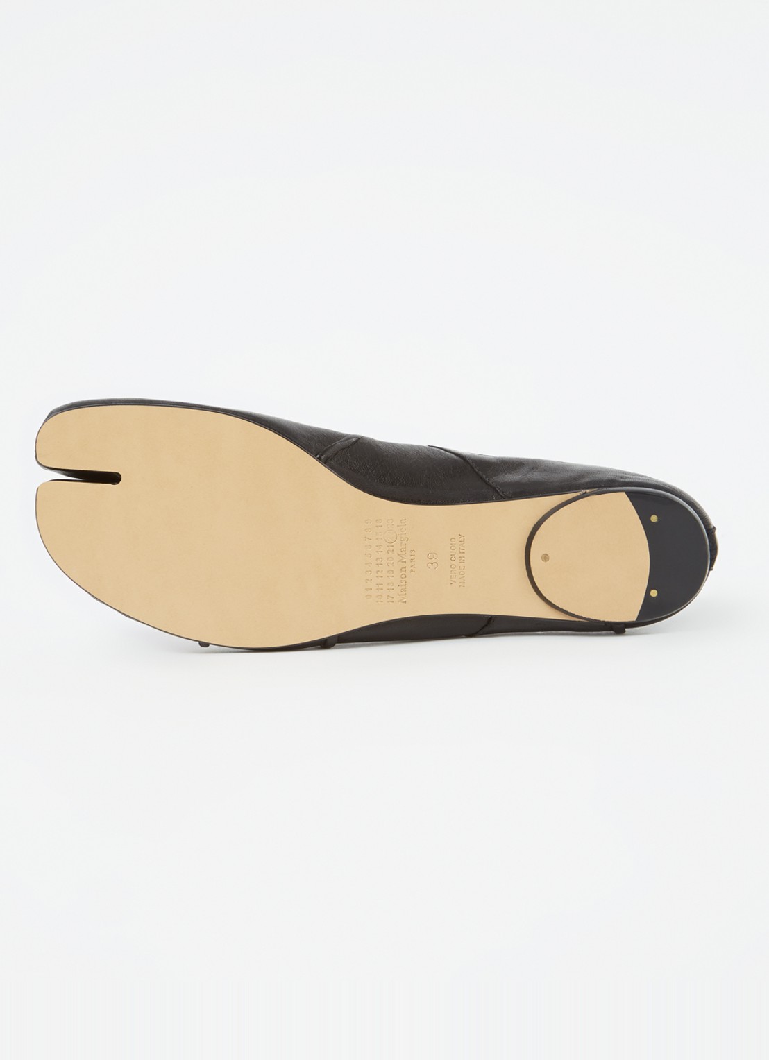 Maison Margiela Tabi New ballerina van lamsleer - detail 5 zwart