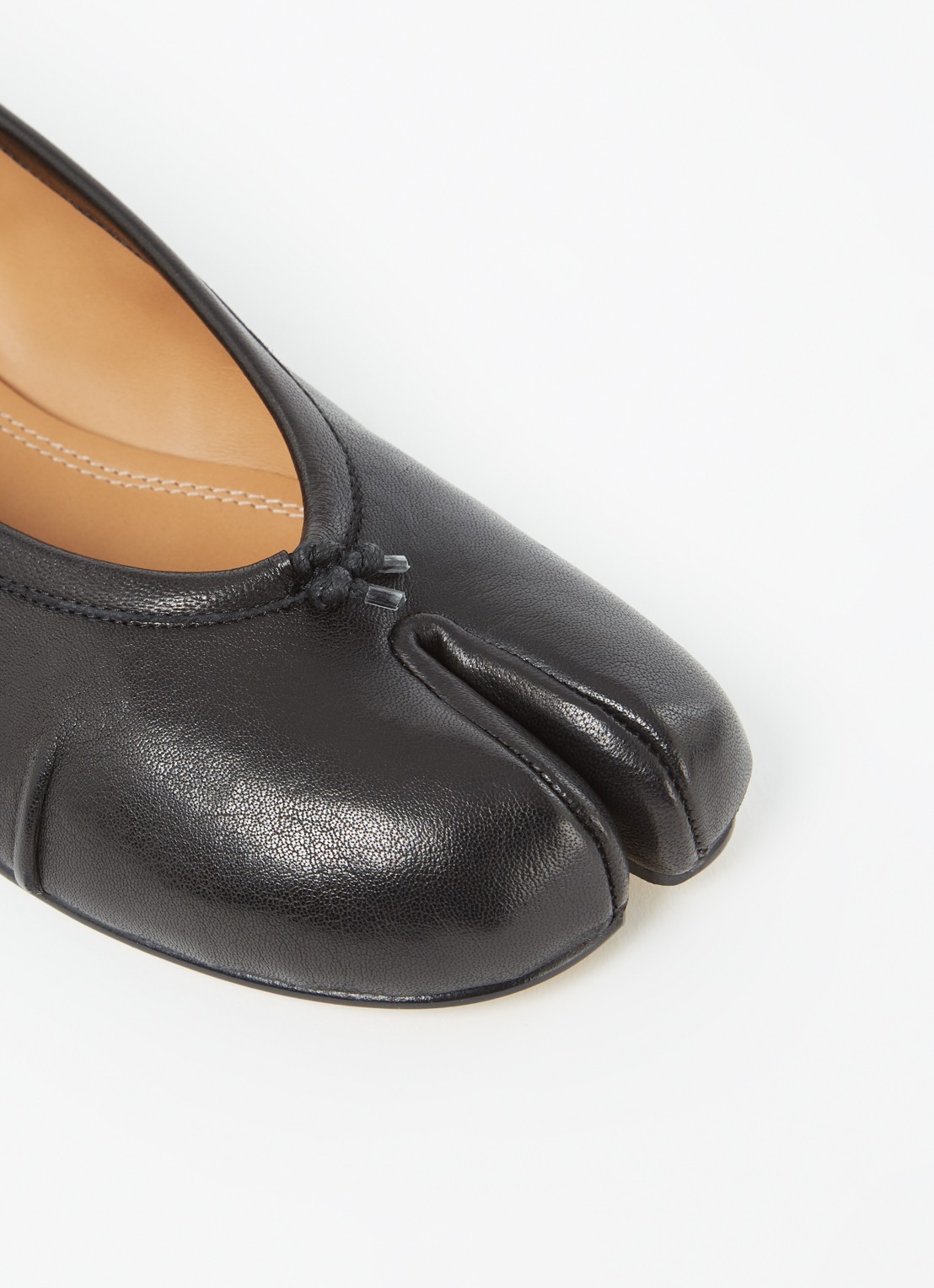 Maison Margiela Tabi New ballerina van lamsleer - detail 6 zwart