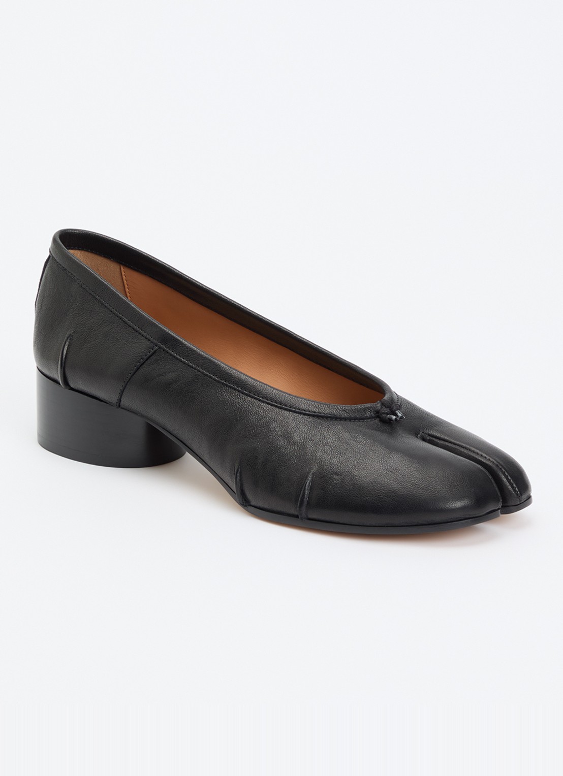 Maison Margiela Tabi New ballerina van leer - voorkant 6 zwart