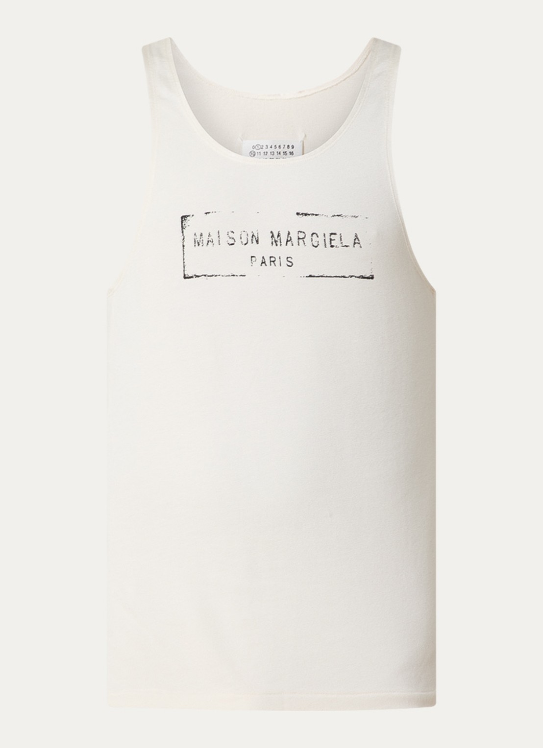 Maison Margiela Tanktop met logoprint - voorkant gebroken wit