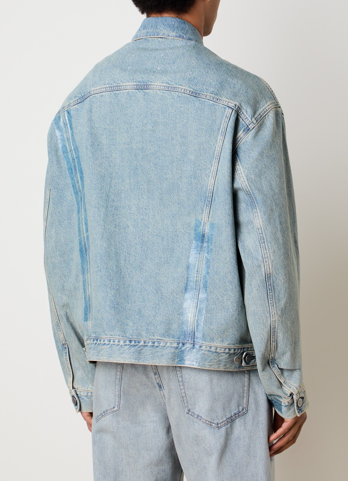 Maison Margiela Tape spijkerjas met steekzakken - achterkant blauw