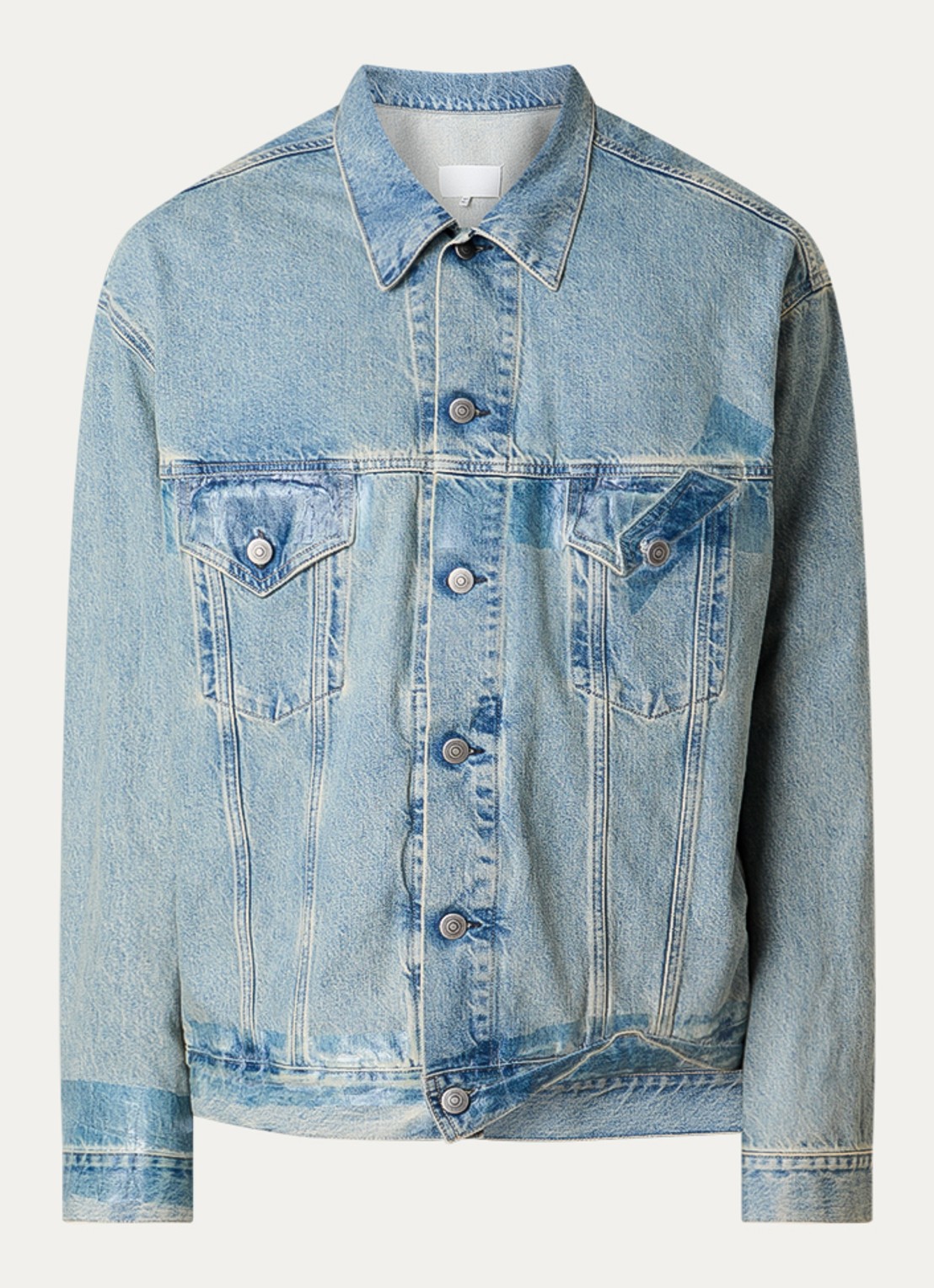 Maison Margiela Tape spijkerjas met steekzakken - voorkant 2 blauw