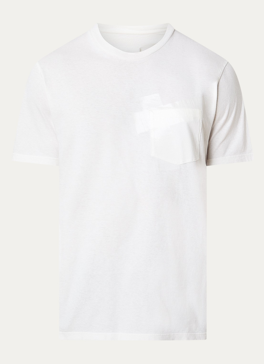 Maison Margiela Tape T-shirt met borstzak - voorkant 4 gebroken wit