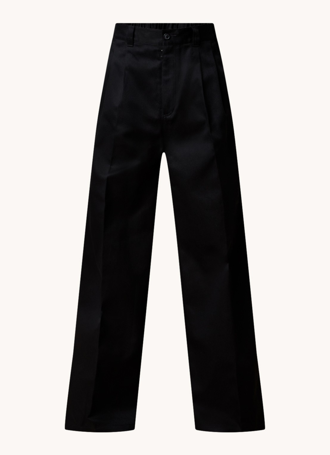 Maison Margiela Wide fit chino met plooidetail en steekzakken   - voorkant 5 zwart