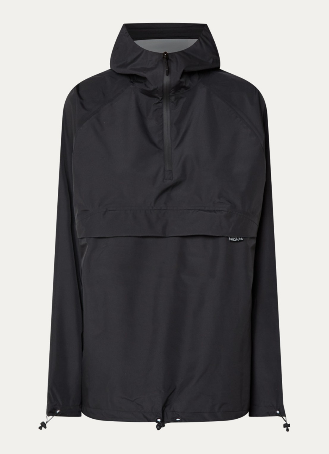 Maium Anorak met capuchon en ritszak  - voorkant 4 zwart