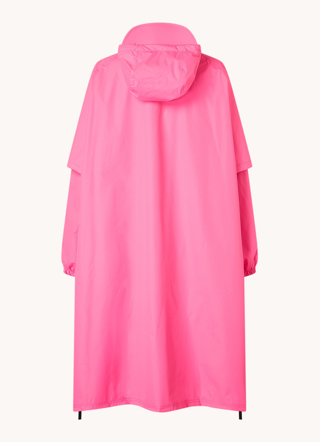 Maium Anorak regenjas met capuchon en ritszak - achterkant 4 neonroze