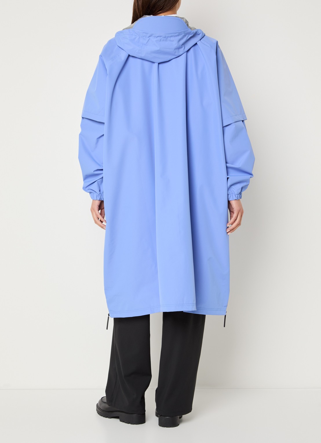 Maium Anorak regenjas met capuchon en ritszak - achterkant 3 blauw