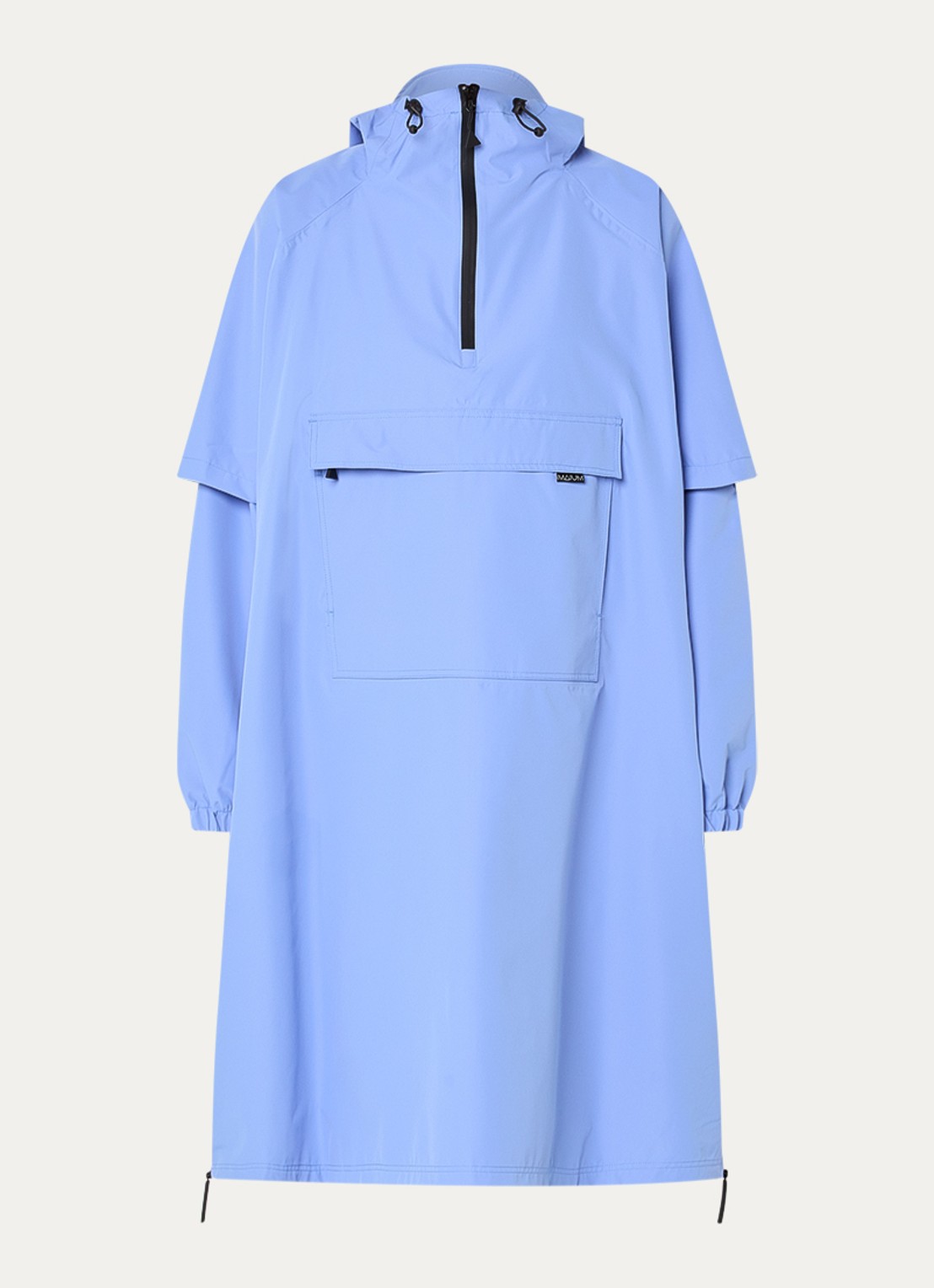 Maium Anorak regenjas met capuchon en ritszak - voorkant blauw
