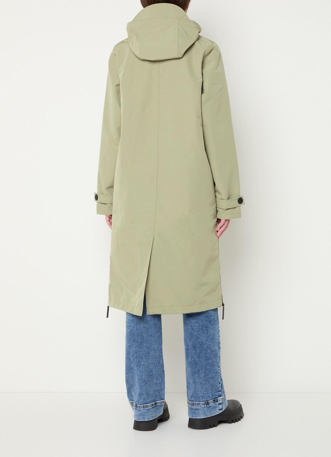 Maium Mac regenjas met afneembare capuchon - unisex - achterkant lichtgroen