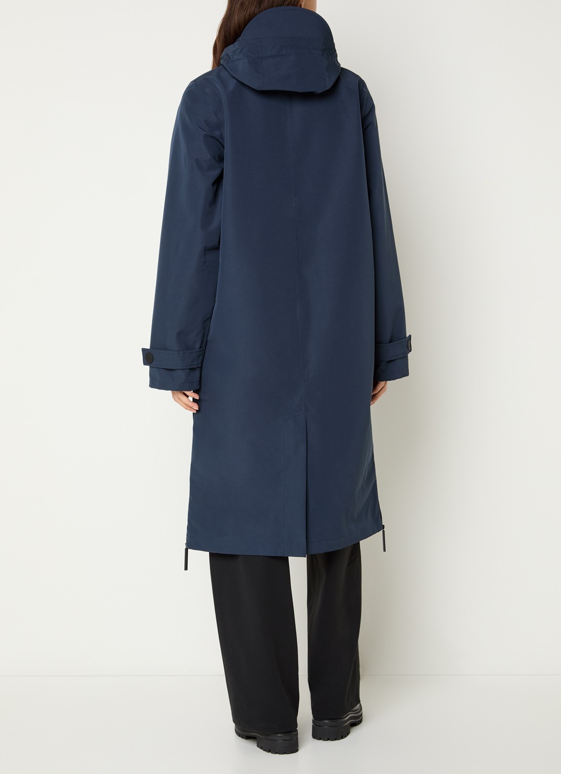 Maium Mac regenjas met afneembare capuchon - unisex - achterkant 3 donkerblauw