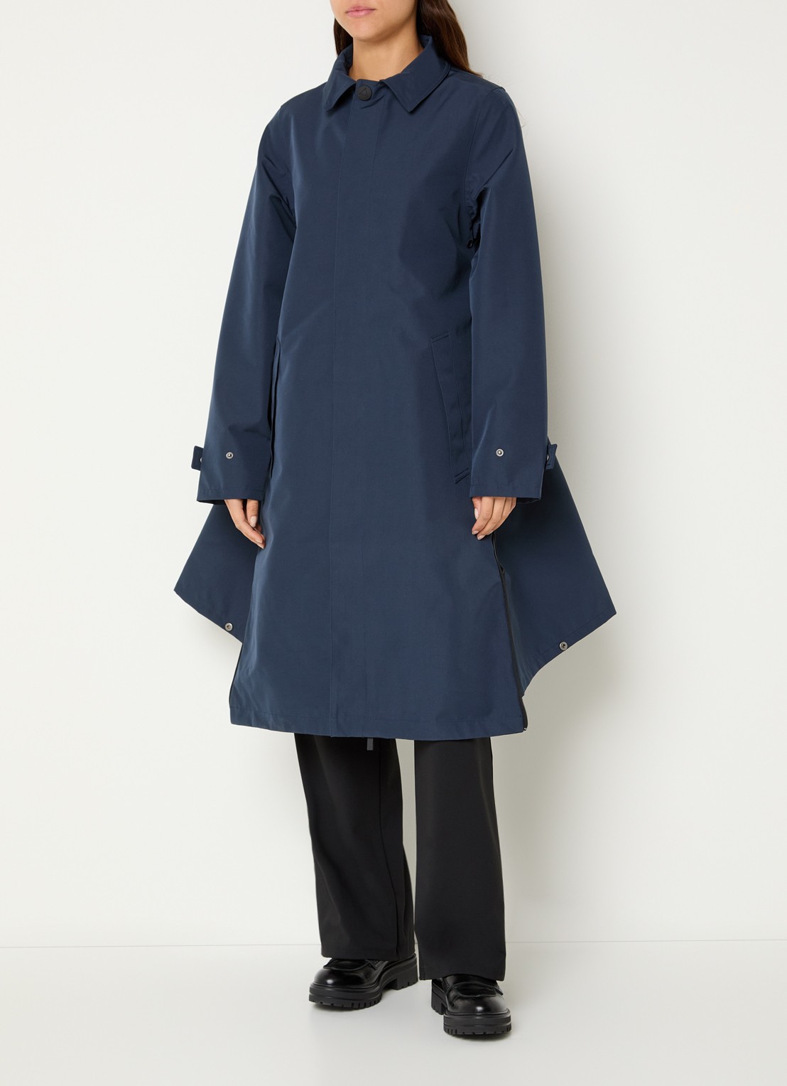 Maium Mac regenjas met afneembare capuchon - unisex - voorkant 2 donkerblauw