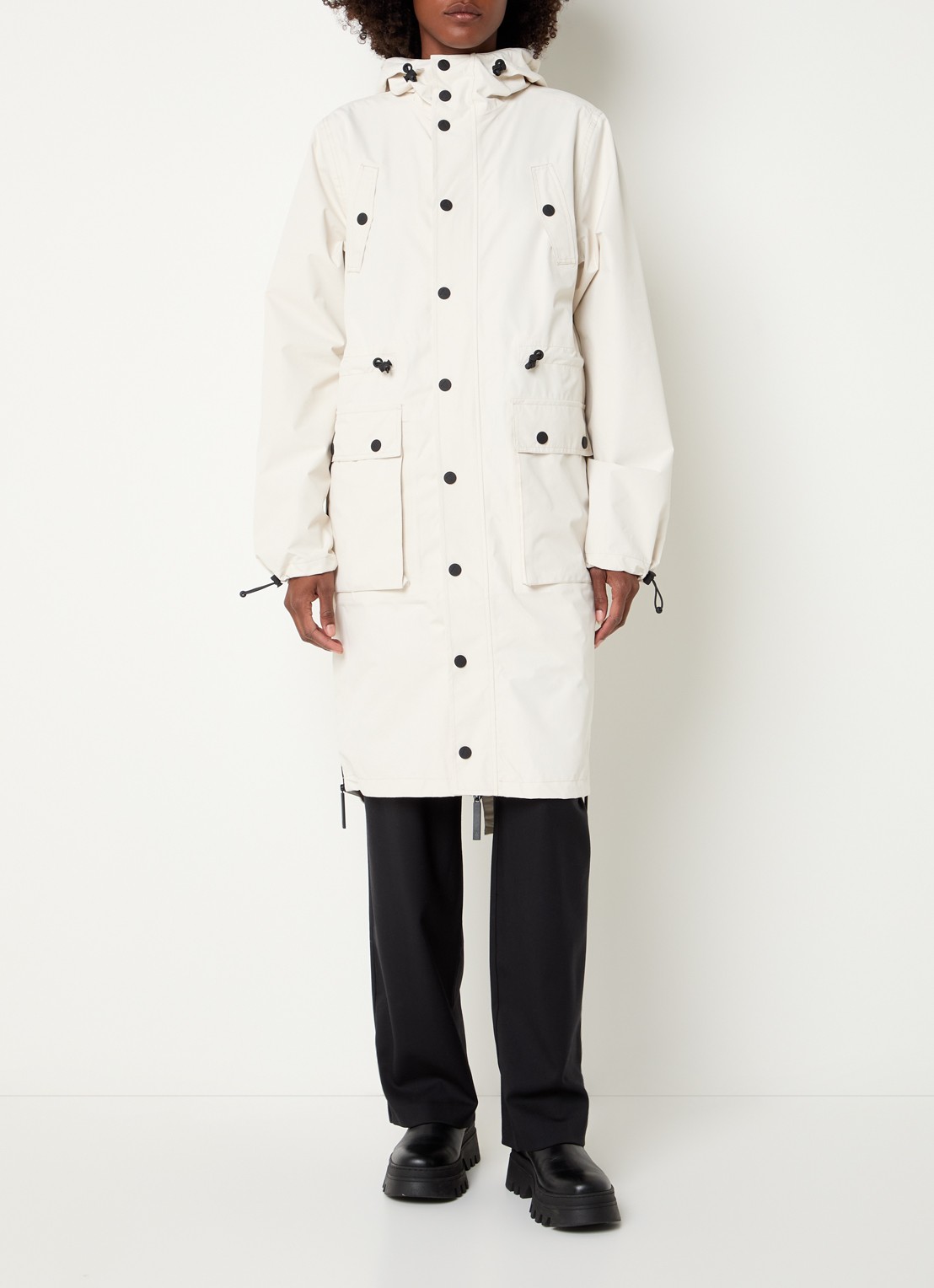 Maium Parka met capuchon en opgestikte zakken - detail 4 creme