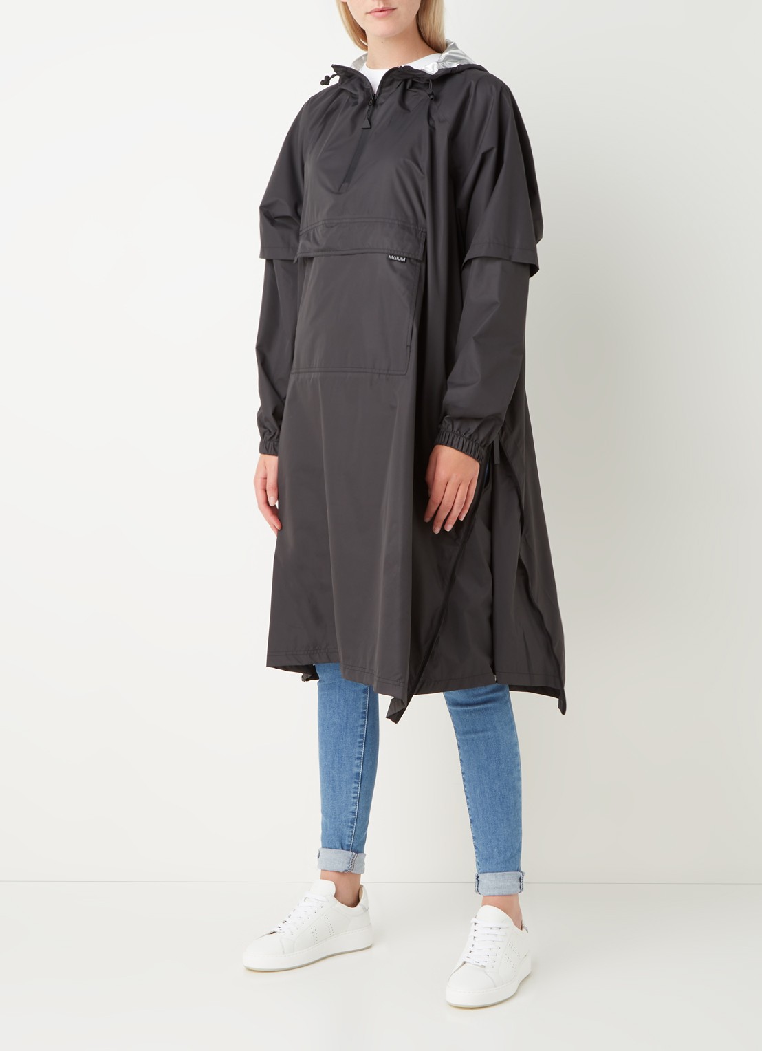 Maium Regenjas met capuchon - voorkant 4 zwart