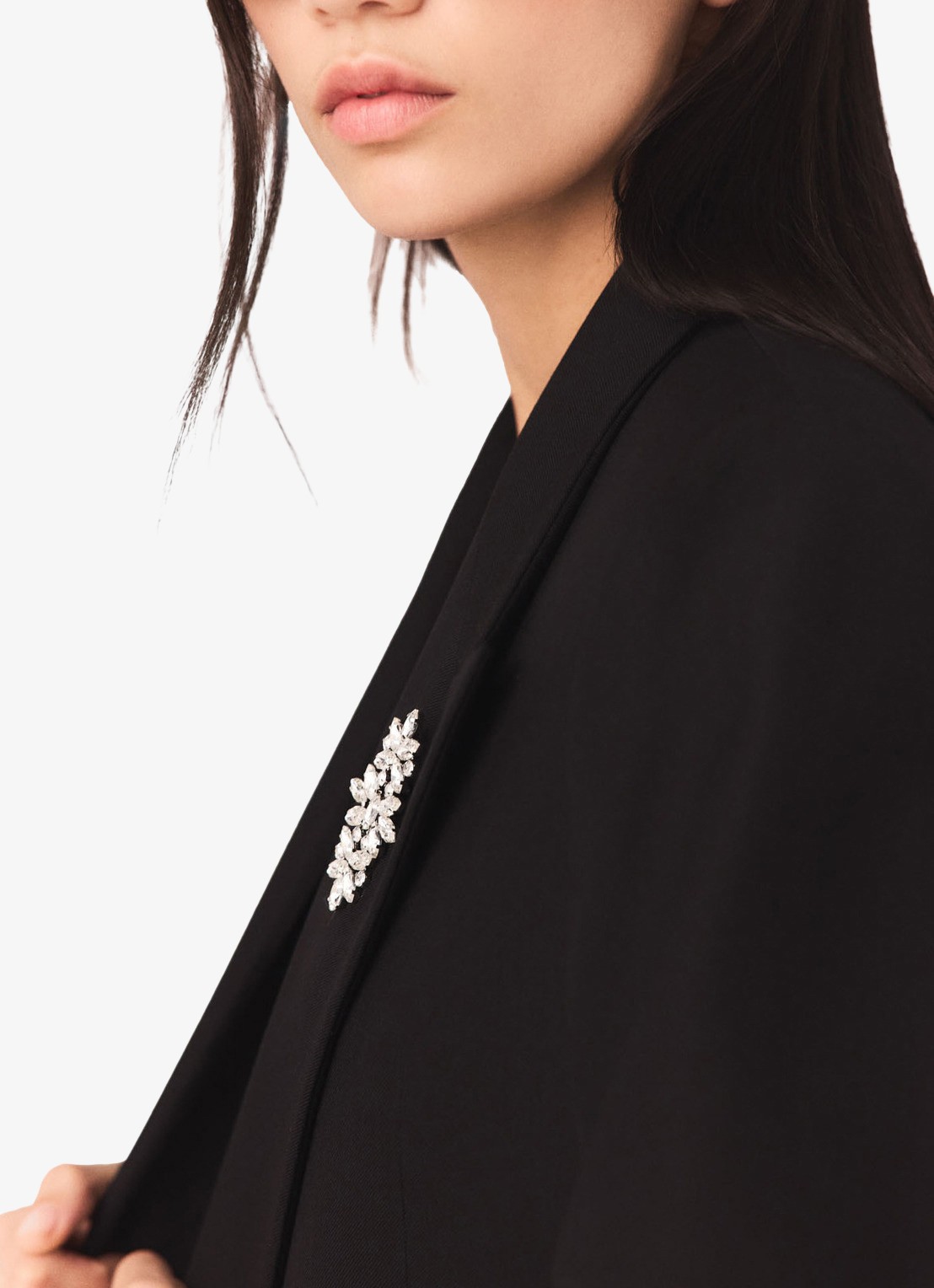 Maje 125Vordeau double-breasted blazer met afneembare broche - detail 4 donkerblauw