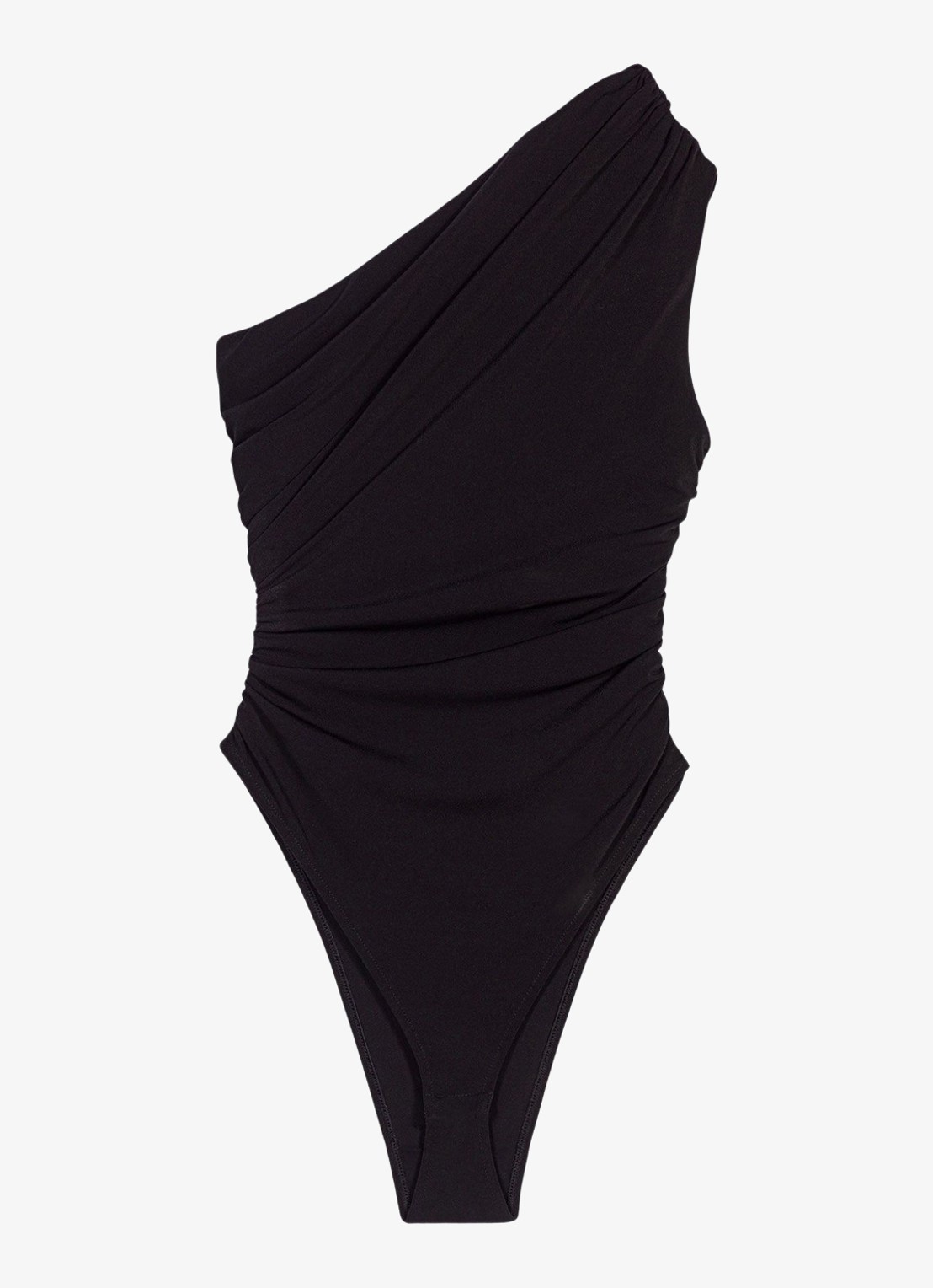 Maje Asymmetrische one shoulder body - voorkant zwart