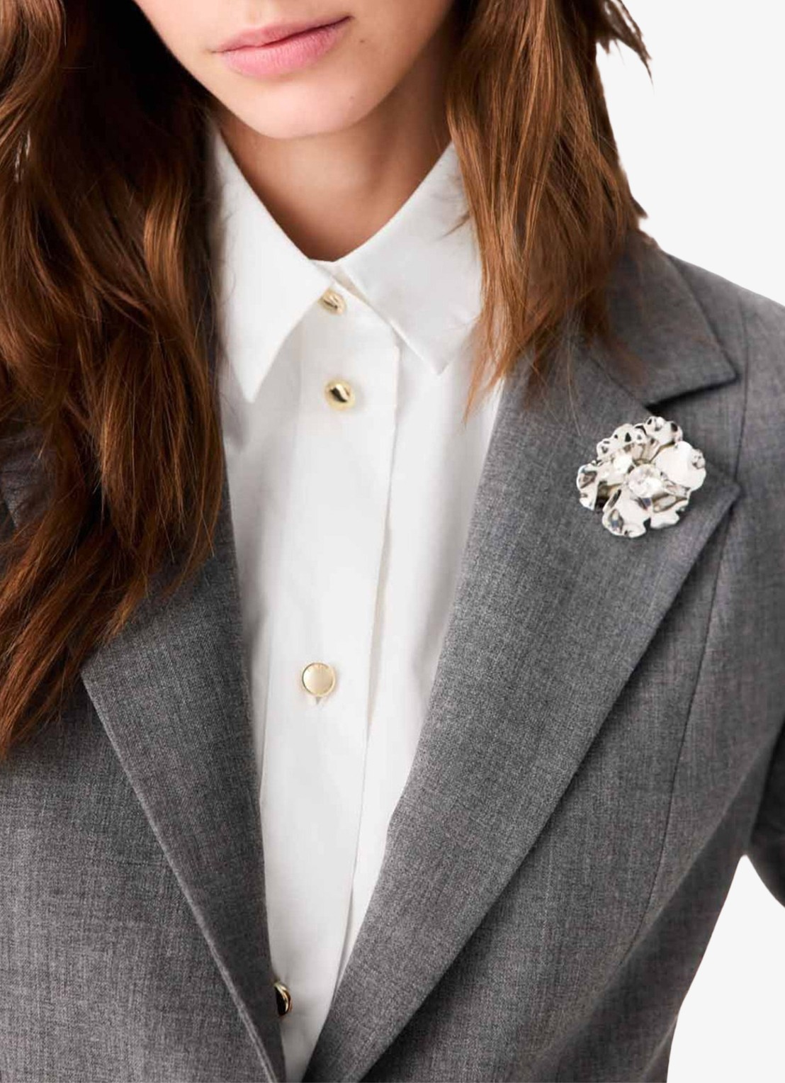 Maje Blazer in wolblend - detail 3 grijs