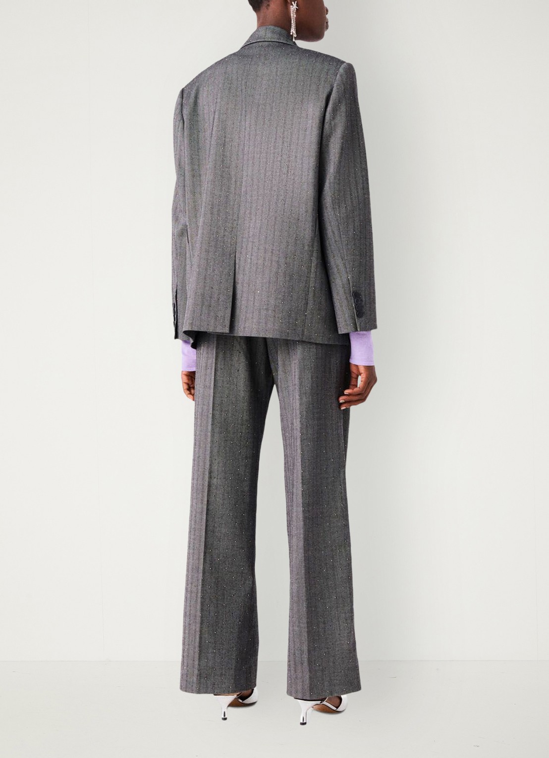Maje Blazer met strass - achterkant 6 grijs