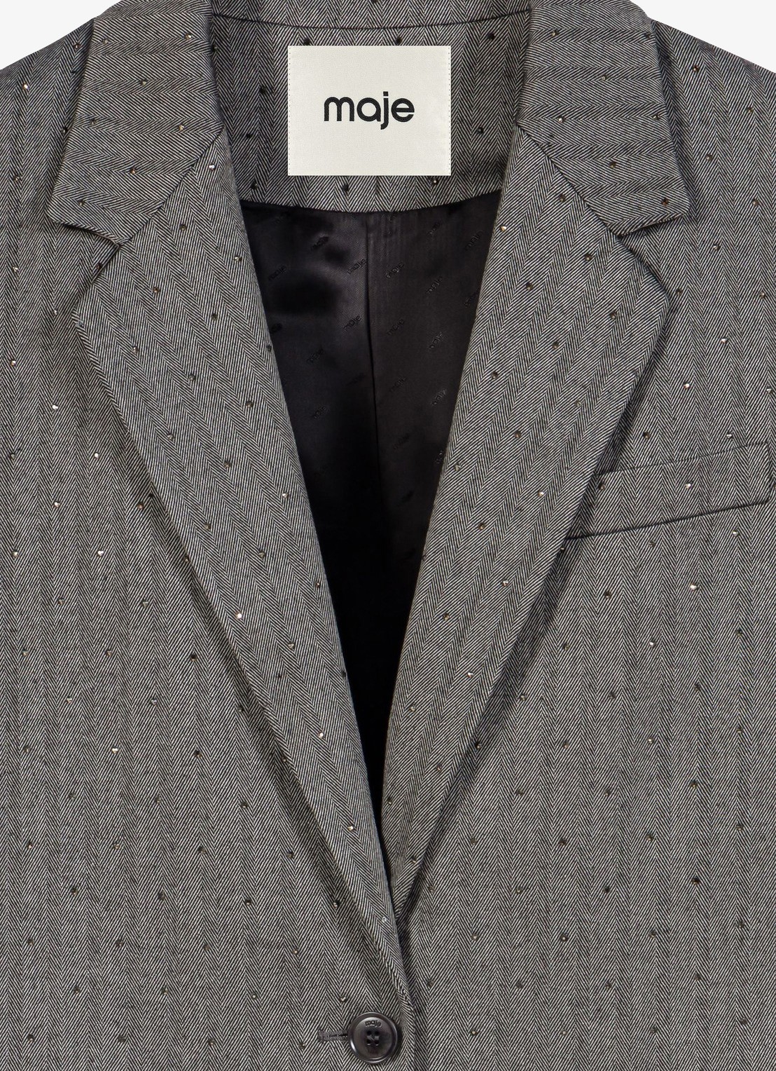 Maje Blazer met strass - detail 4 grijs