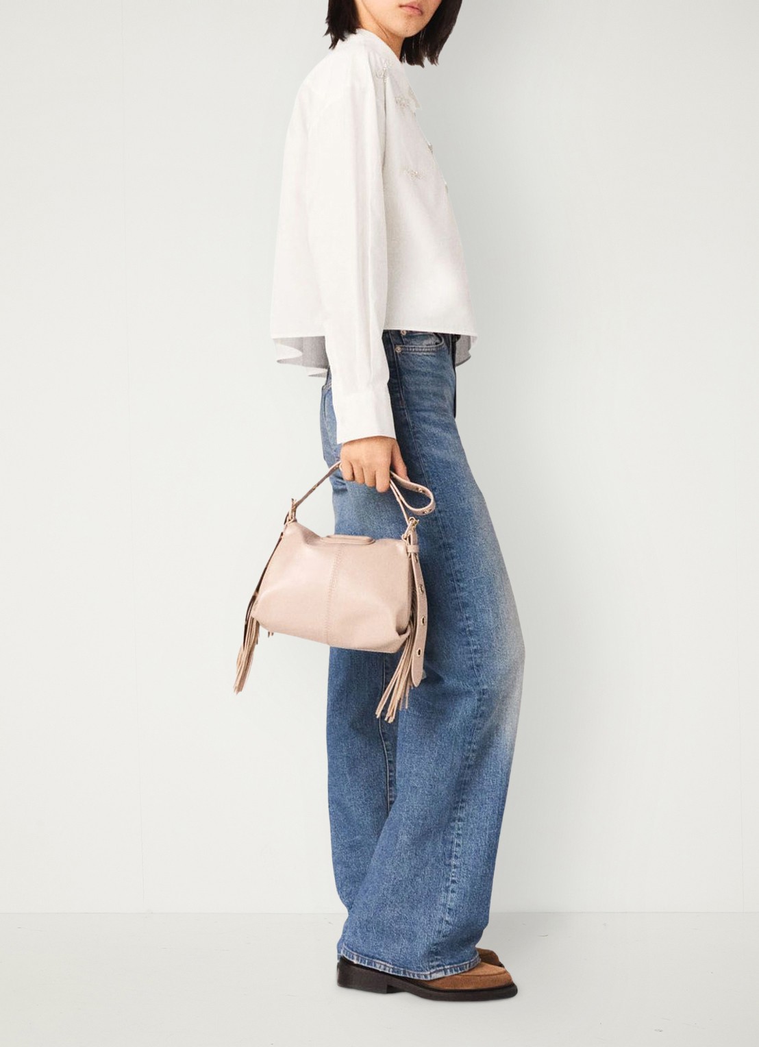 Maje Blouse met imitatieparels - detail 2 wit