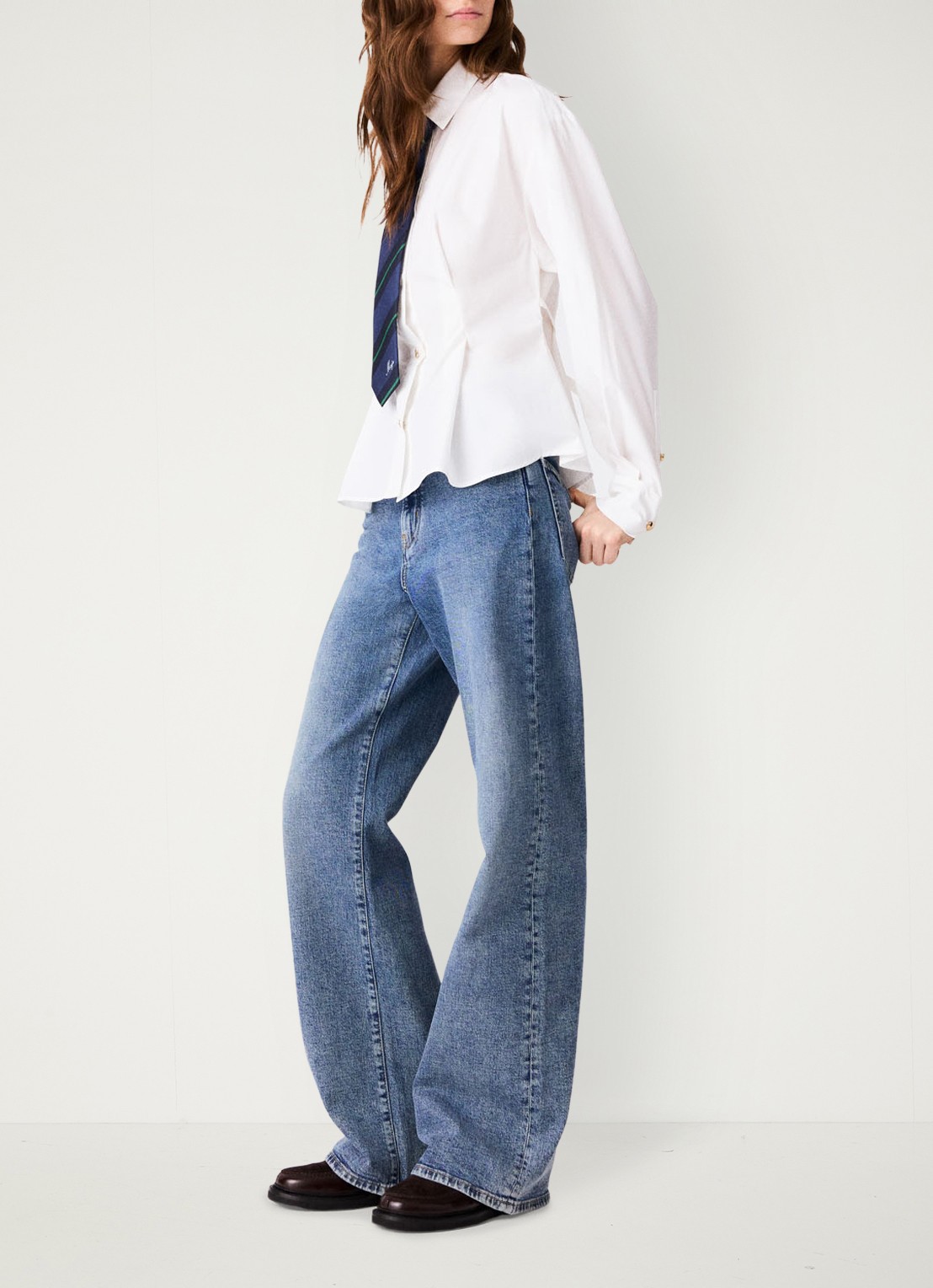 Maje Blouse met plooidetail  - detail 2 wit