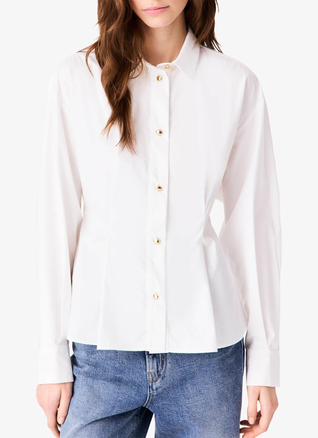 Maje Blouse met plooidetail  - detail 4 wit
