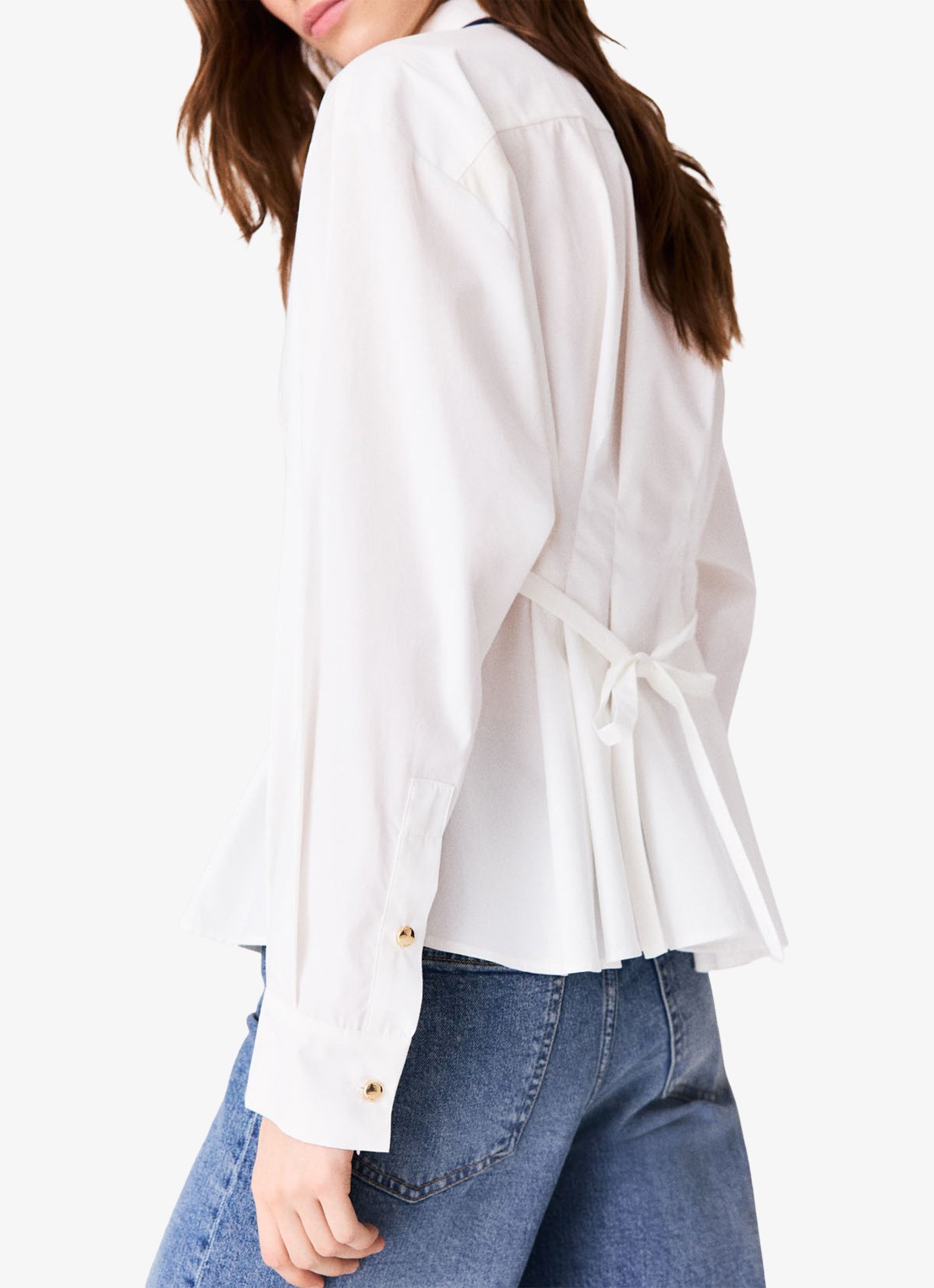 Maje Blouse met plooidetail  - detail 5 wit