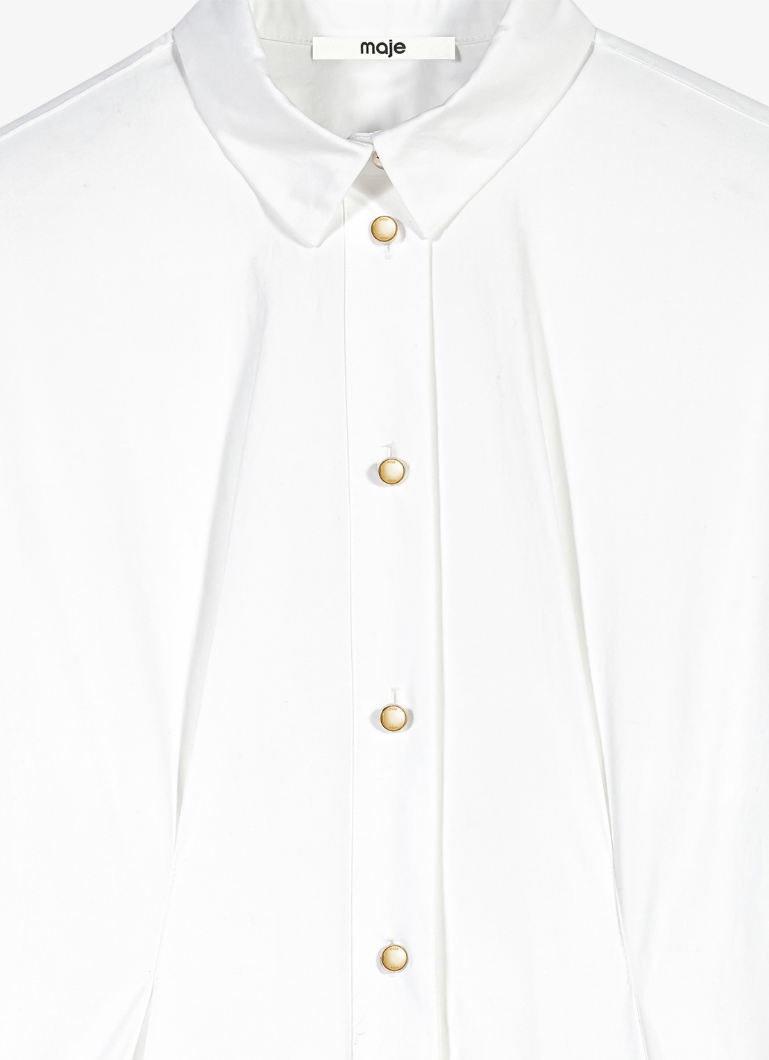 Maje Blouse met plooidetail  - detail 6 wit