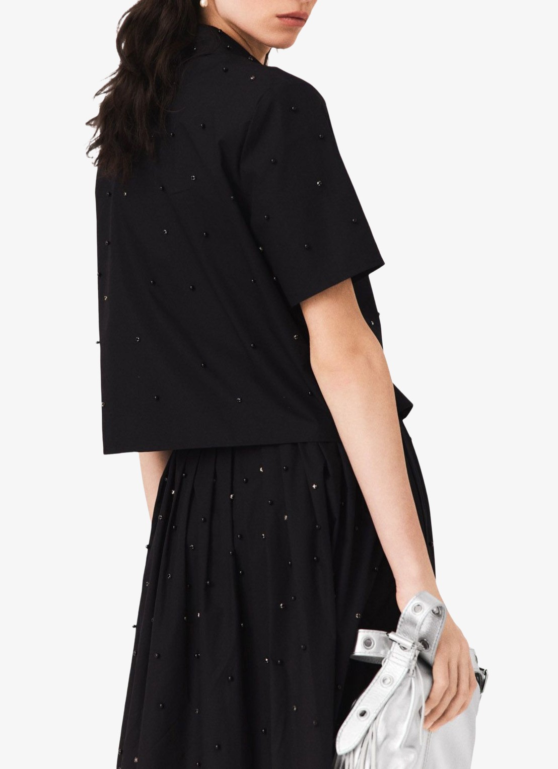 Maje Blouse met strass - achterkant zwart