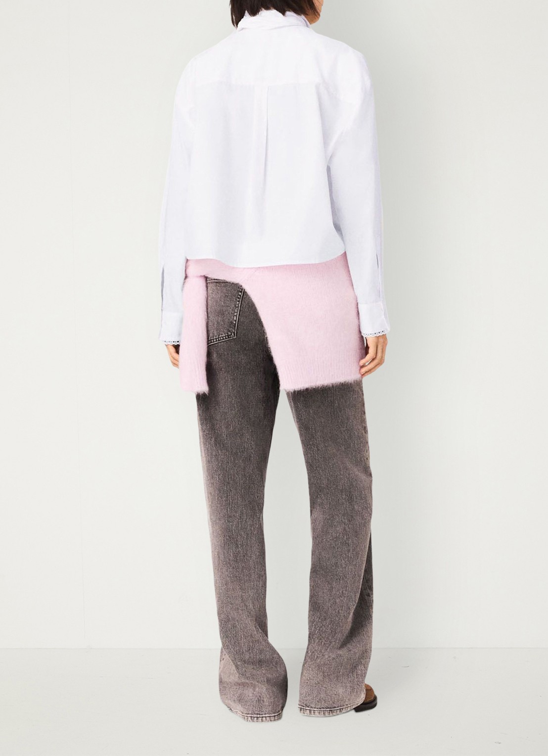 Maje Blouse met strikkraag - achterkant wit