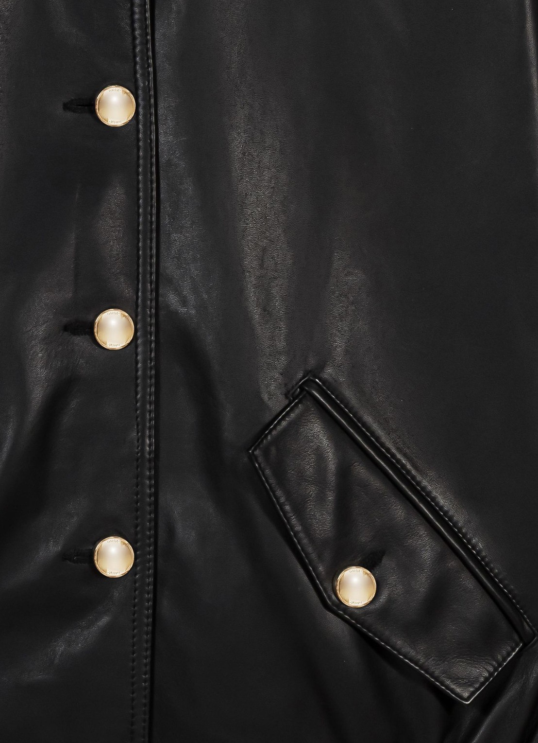 Maje Bomberjack van leer - detail 4 jeans