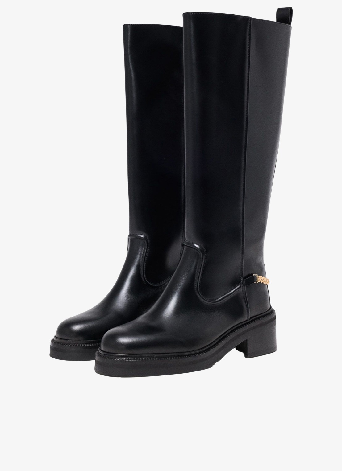 Maje Boots van leer - voorkant zwart
