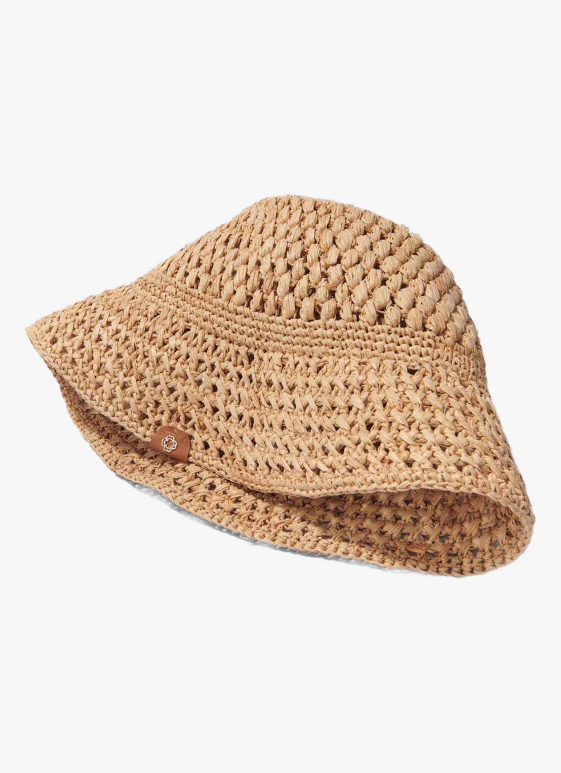 Maje Bucket hoed van raffia - detail 4 camel