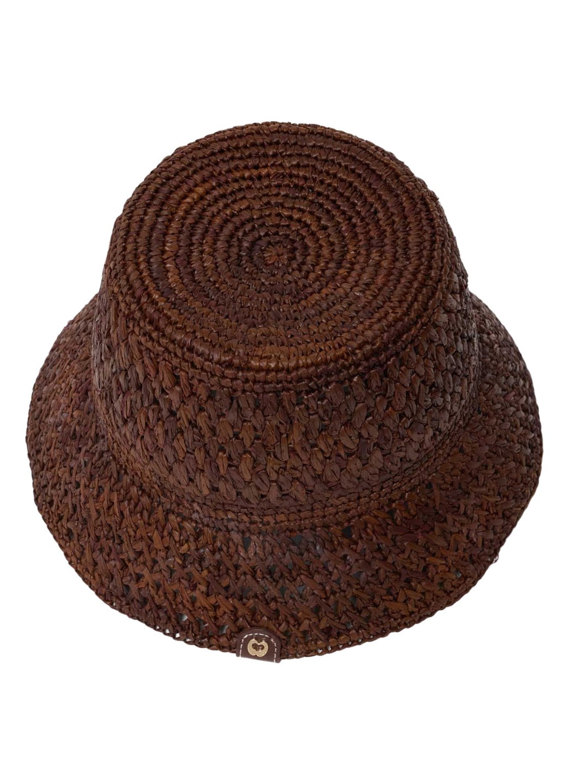 Maje Bucket hoed van raffia - detail 2 bruin