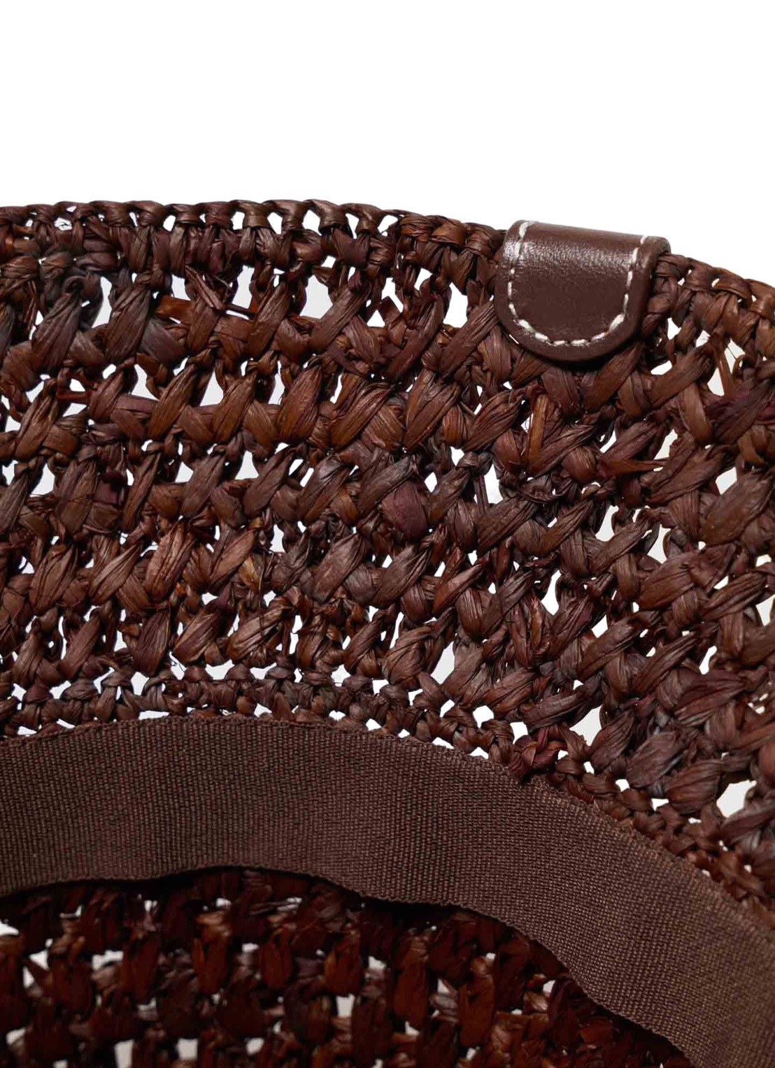 Maje Bucket hoed van raffia - detail 4 bruin