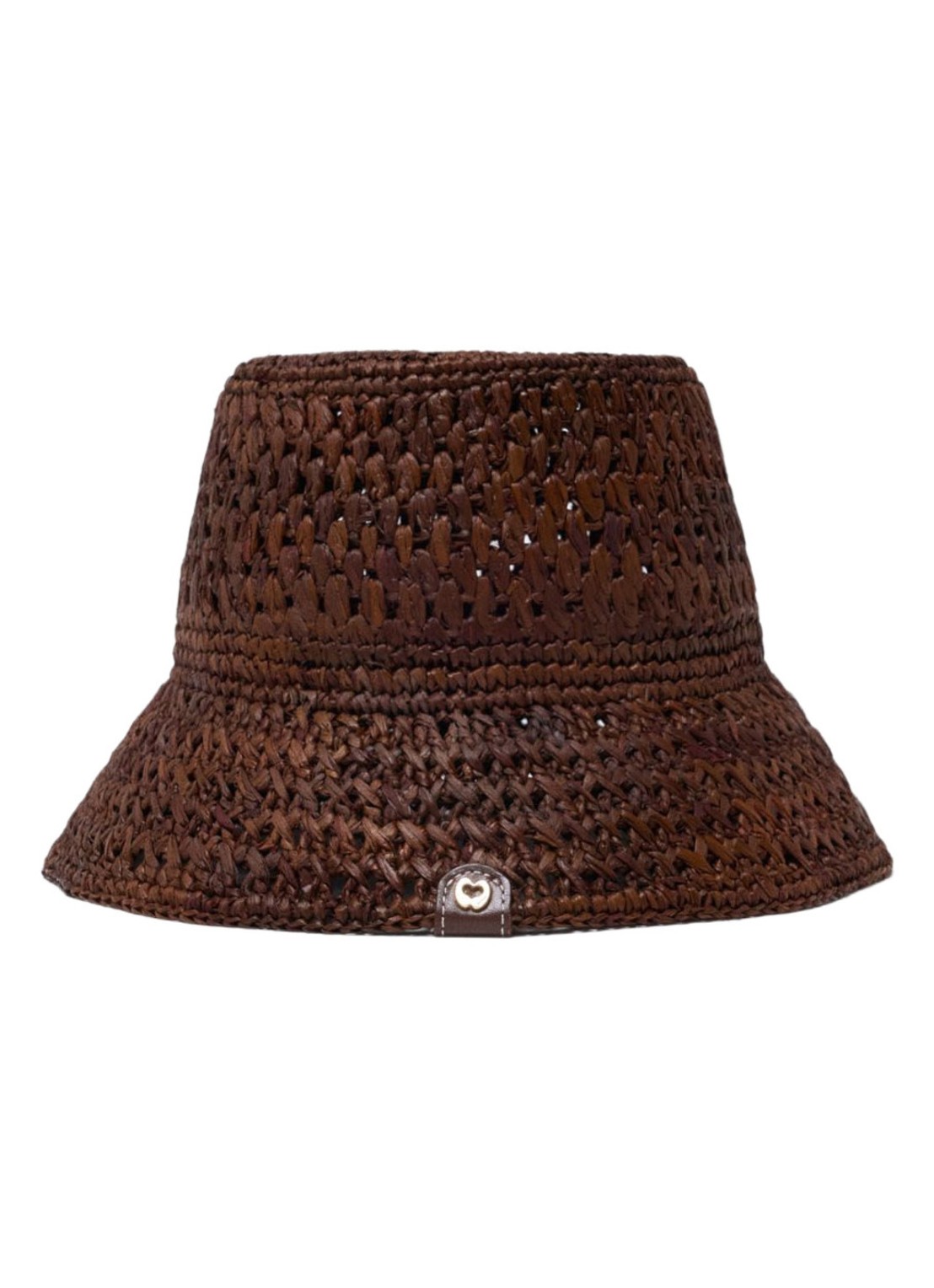 Maje Bucket hoed van raffia - voorkant bruin