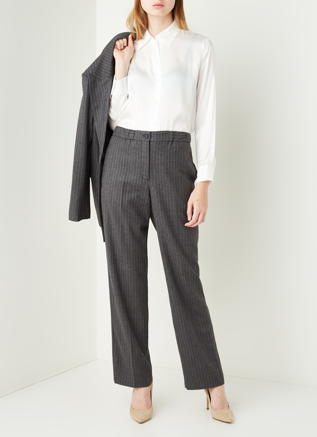 Maje Cecily blouse van zijde - voorkant 2 wit