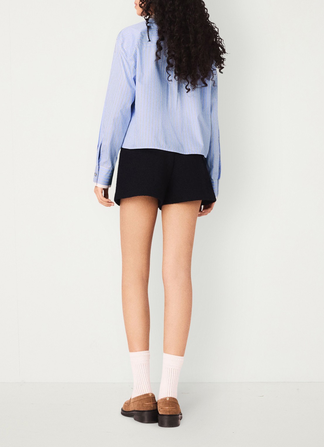 Maje Ciblue blouse met afneembare kraag - achterkant 8 blauw
