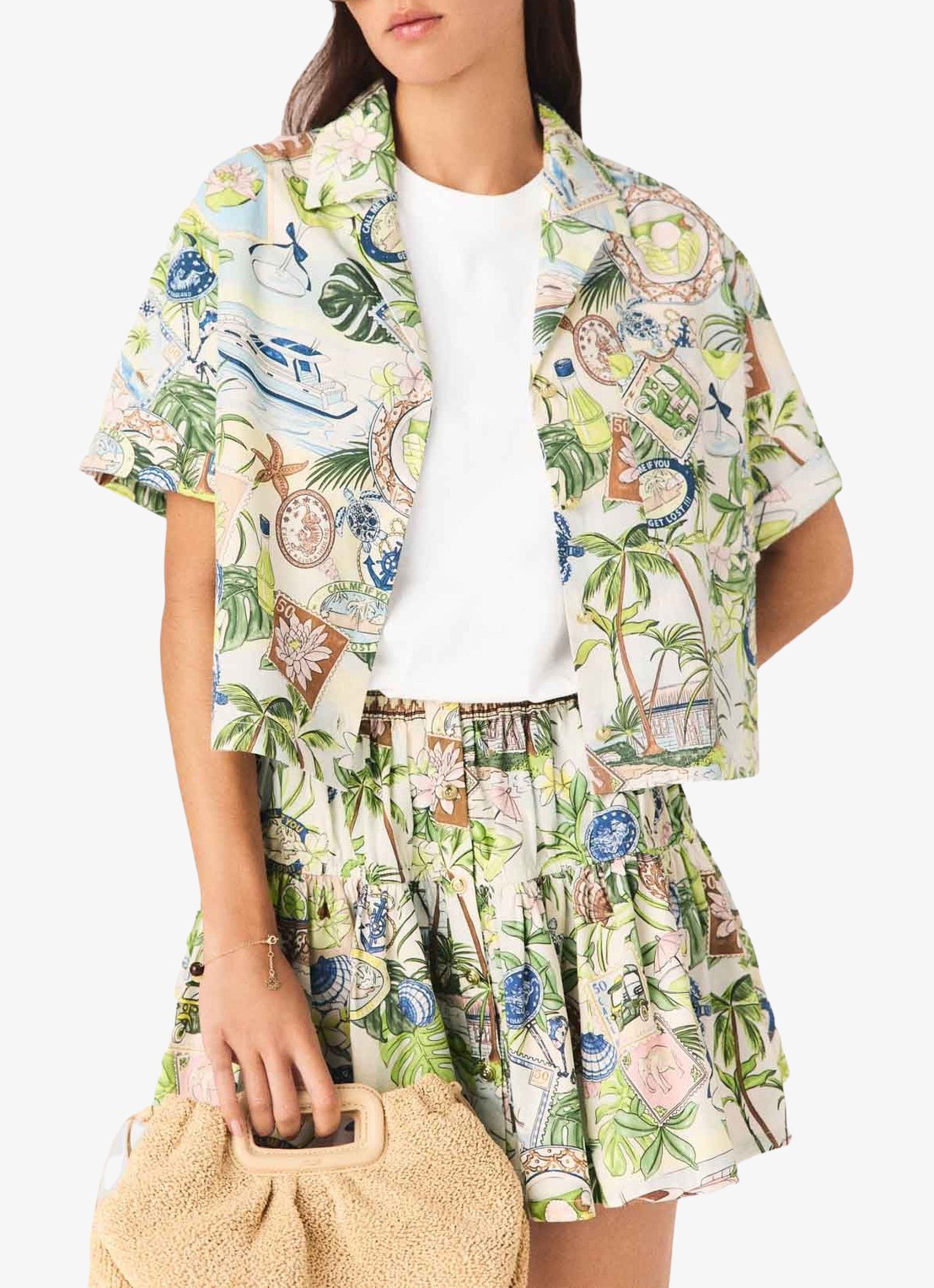Maje Cifesti blouse met print - detail 2 groen