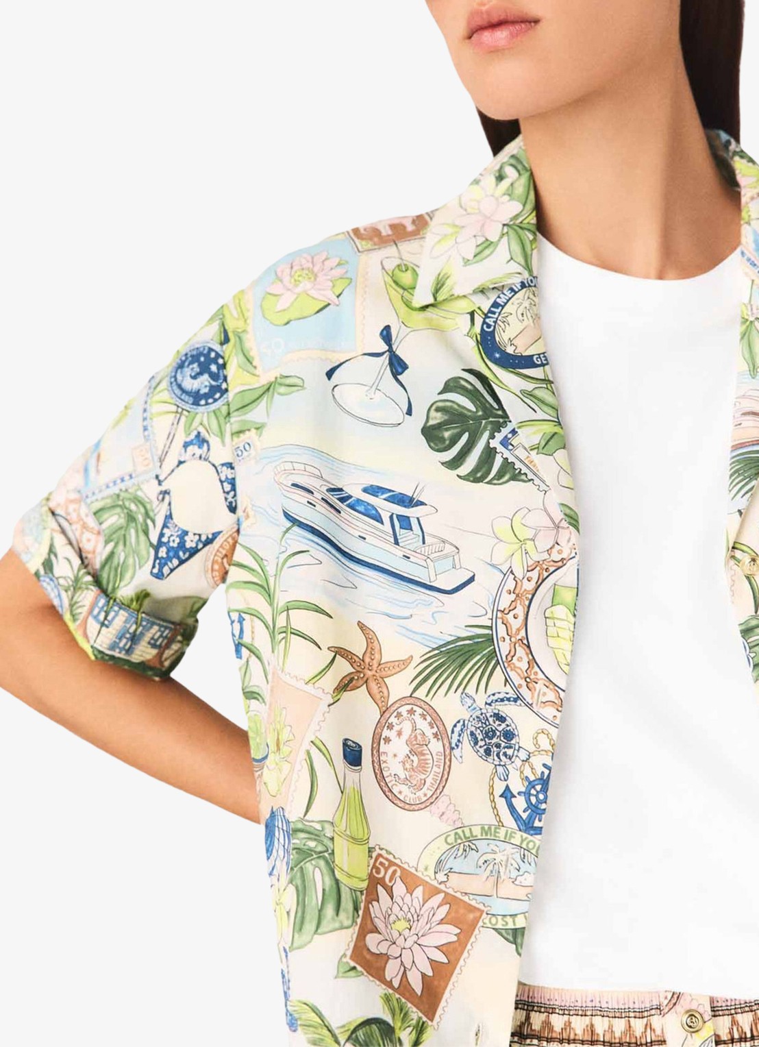 Maje Cifesti blouse met print - detail 5 groen