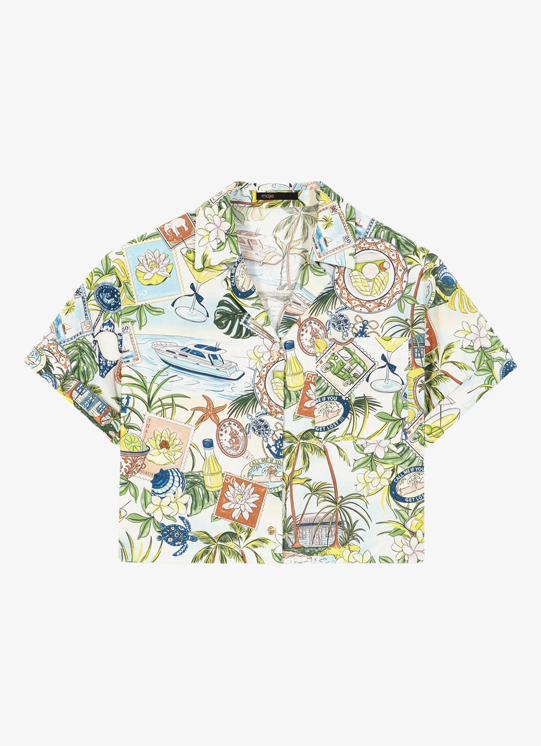 Maje Cifesti blouse met print - voorkant 6 groen