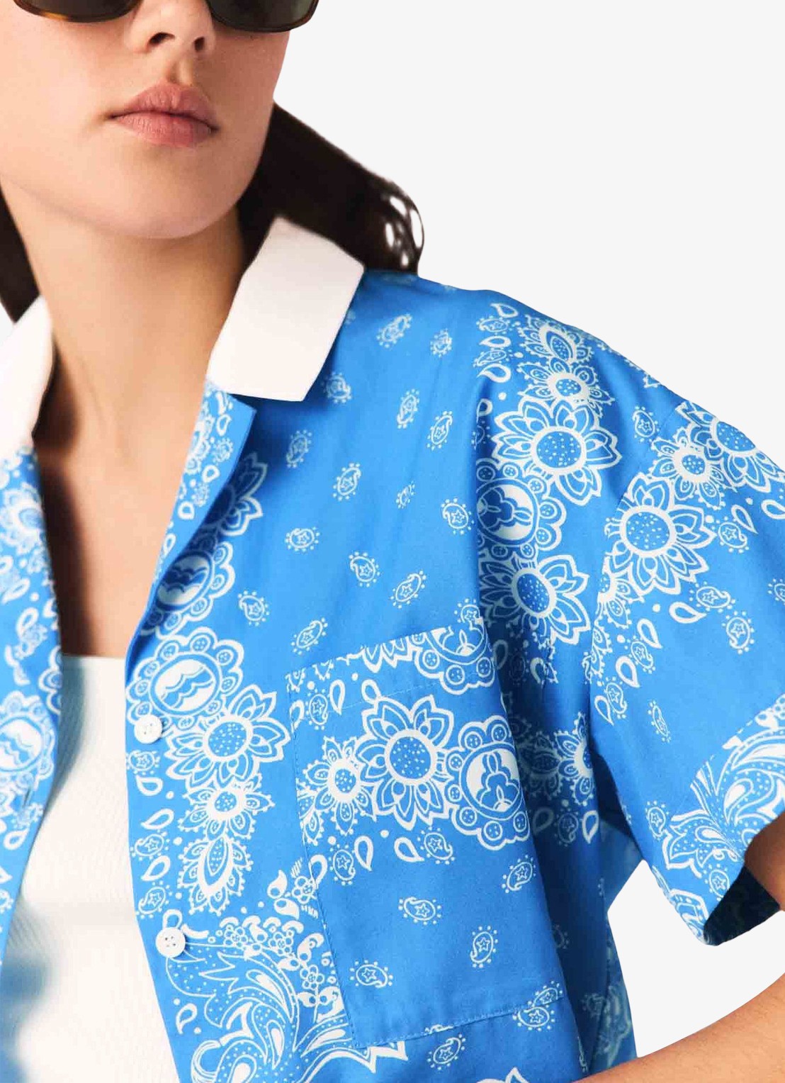 Maje Cinabo blouse met paisley print - detail 6 blauw