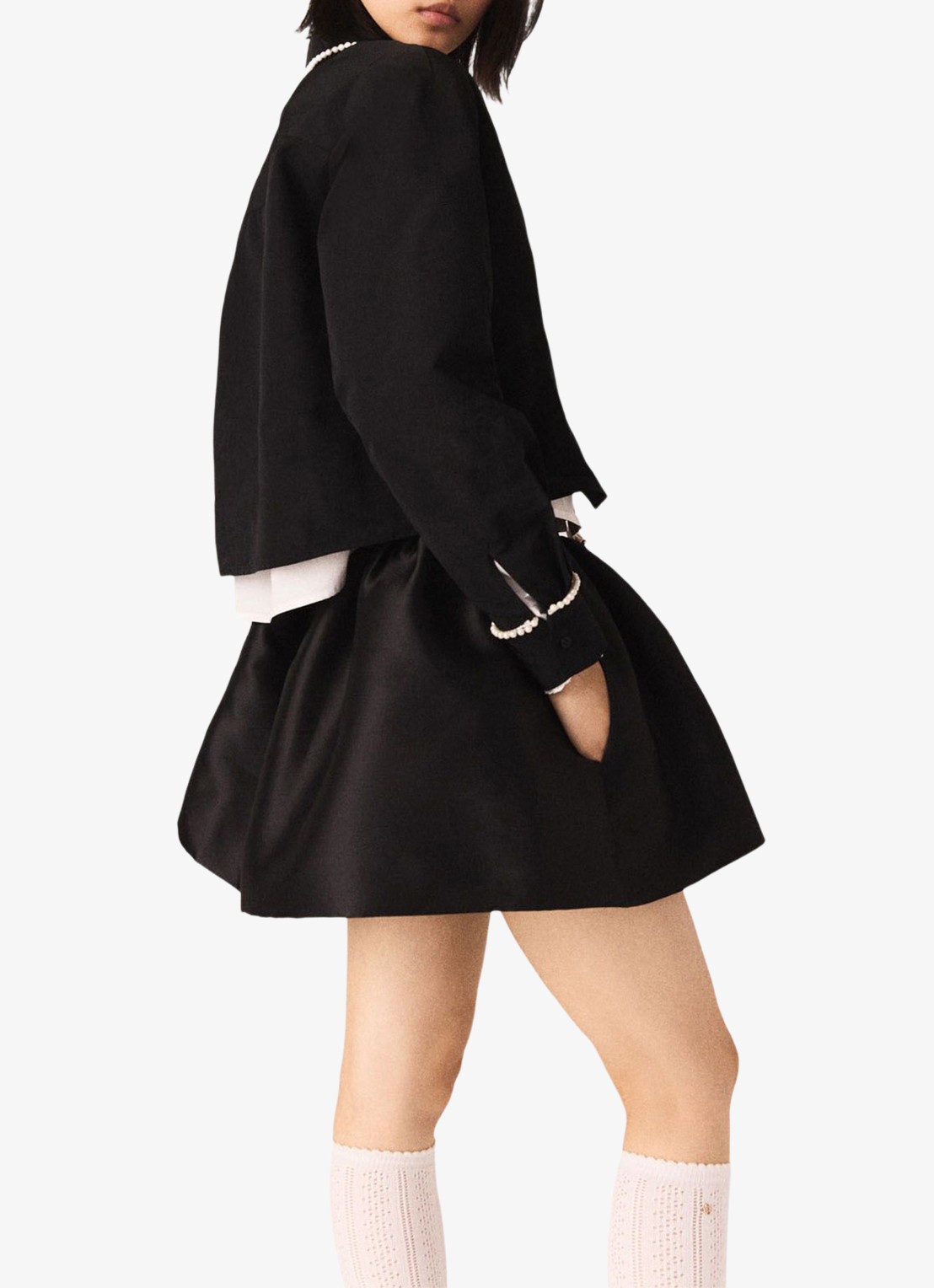 Maje Ciperly blouse met borstzak - detail 4 zwart