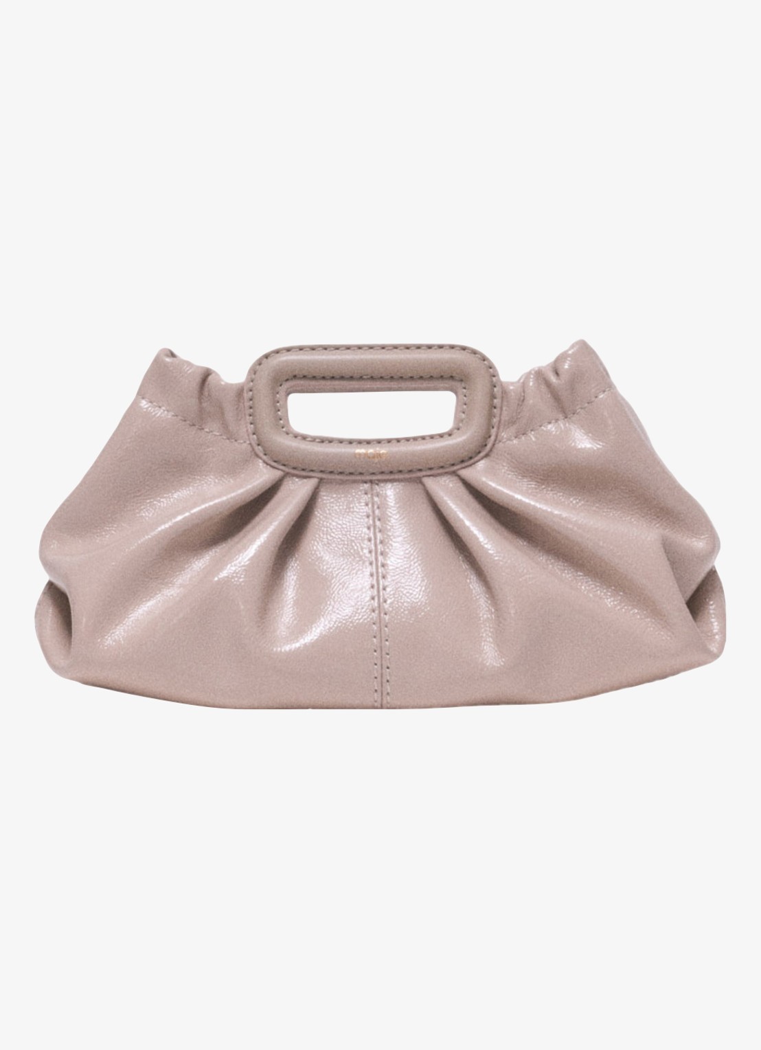 Maje Clutch van lakleer - voorkant 2 beige