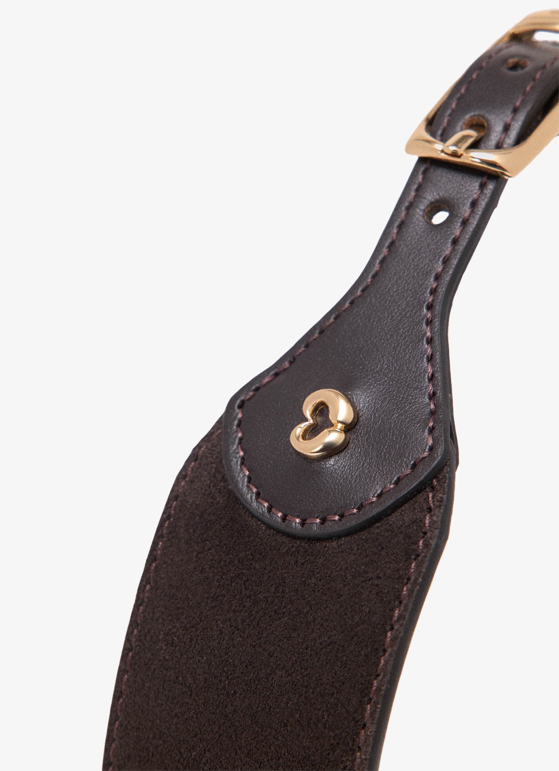 Maje Corsetriem van suède en leer - detail 4 donkerbruin